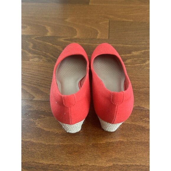 Clarks Women's Mallory Luna Closed Rope Wedge Platform Cherry Red Sz 7.5 M - Picture 8 of 8